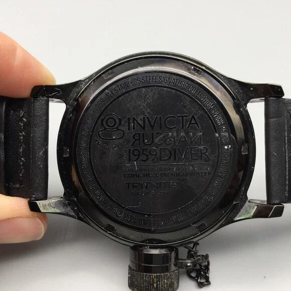 Invicta Russian Diver Mens 52mm Watch Black Dial Date Model 4338 New Battery